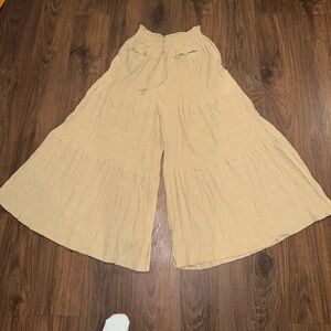 NEW FREE PEOPLE in paradise wide leg pant in tan size large